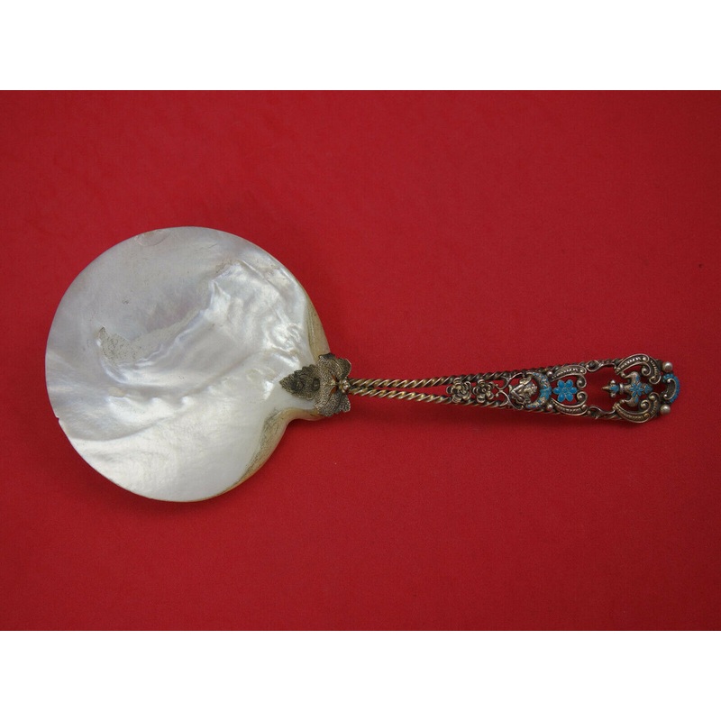 Enameled Sterling by French and Franklin Mfg. Co. Sterling Oyster Server Vermeil