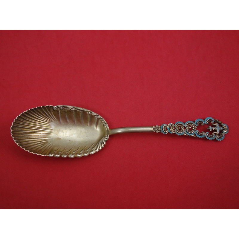 Enameled Sterling by French and Franklin Mfg. Co. Sterling Pudding Spoon Vermeil