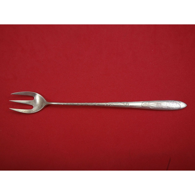 Lap Over Edge Acid Etch by Tiffany Sterling Oyster/ Cocktail Fork w/ Lobster