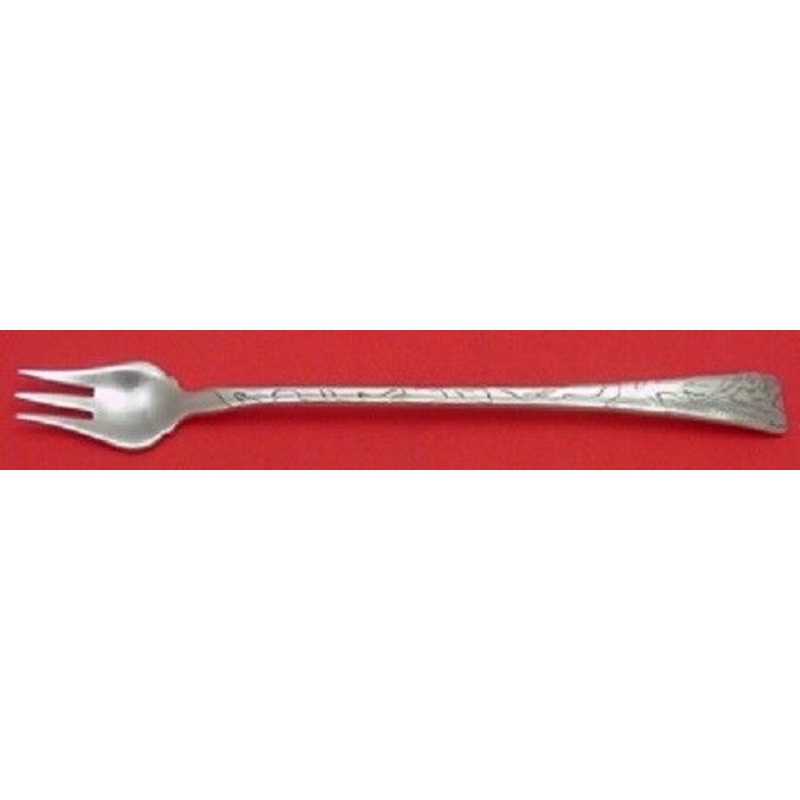Lap Over Edge Acid Etched By Tiffany Sterling Cocktail Fork Winkle Shell 6 1/8"
