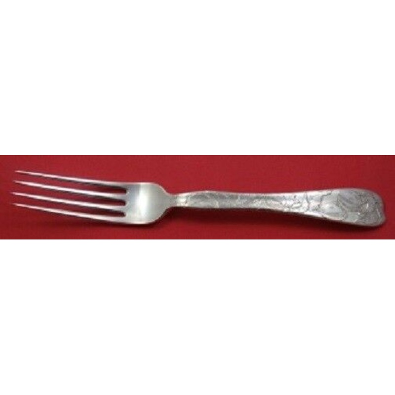 Lap Over Edge Acid Etched by Tiffany Sterling Regular Fork w/ Plums 7 1/4"