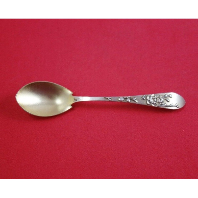 Lap Over Edge Applied by Tiffany and Co Sterling Ice Cream Spoon GW Flowers