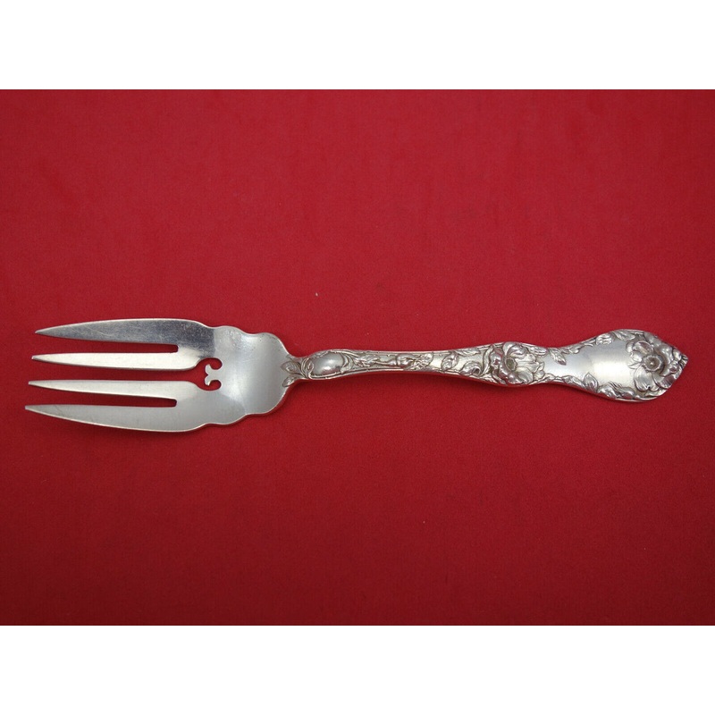 Les Cinq Fleurs by Reed and Barton Sterling Salad Fork Wavy Shoulders w/ Heart