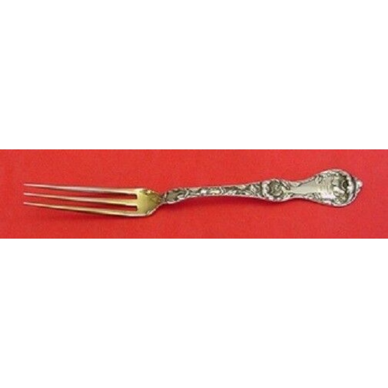 Les Cinq Fleurs By Reed and Barton Sterling Stawberry Fork Goldwashed 4 5/8"