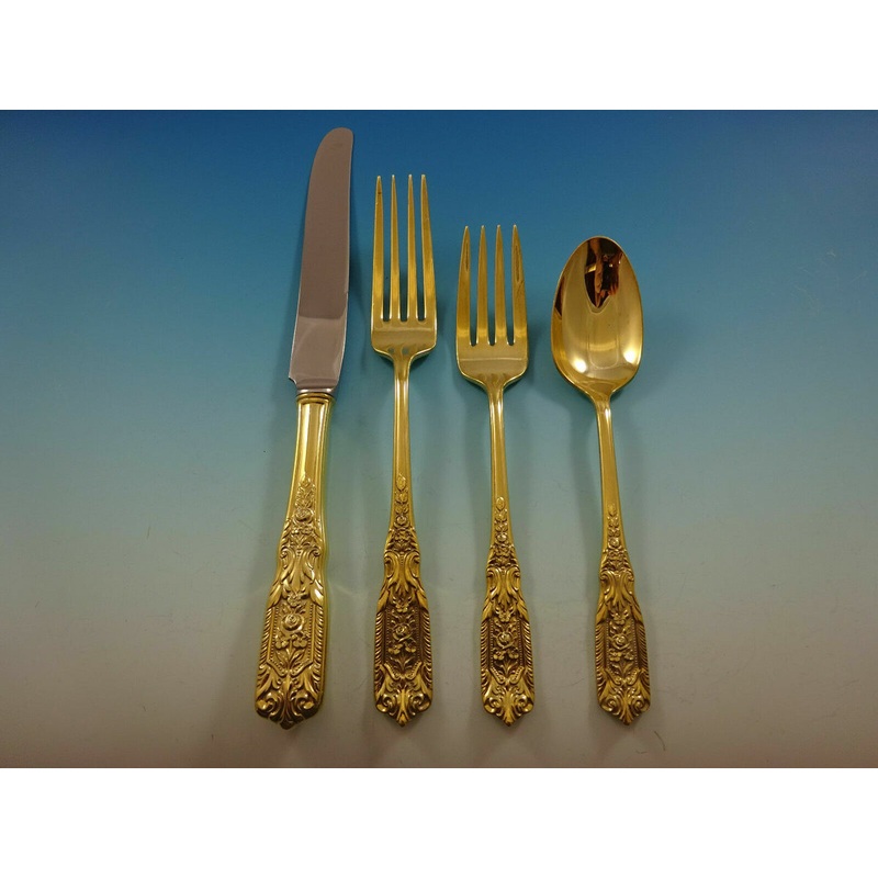 Milburn Rose Vermeil by Westmorland Sterling Regular Size Place Setting(s) 4pc