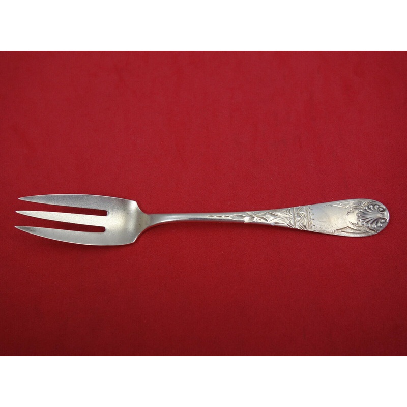 Old English Antique Eng w/ Flowers by Dominick Haff Sterling Pastry Fork Aztec