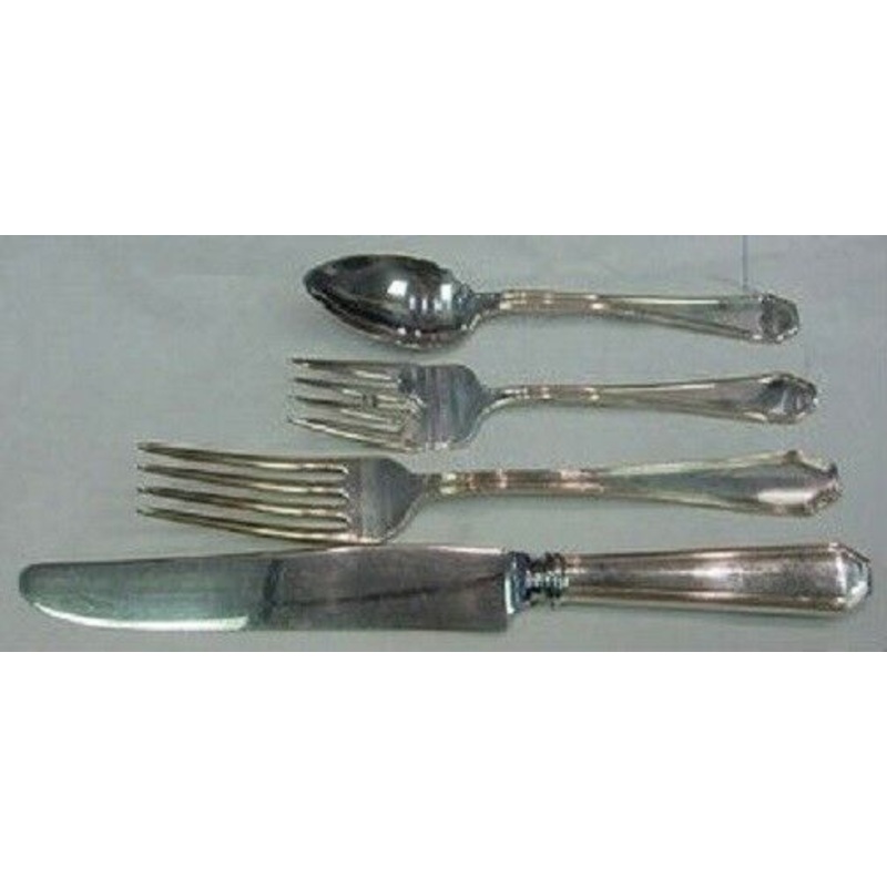 Queen Anne Plain By Dominick and Haff Sterling Dinner Size Place Setting 4pc