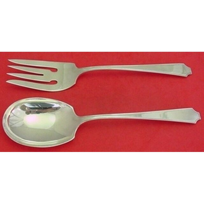 Jenny Lind by Whiting Sterling Salad Serving Set 2pc All Sterling 8 1/4"