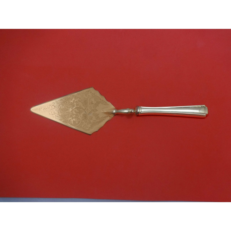 John & Priscilla by Westmorland Sterling Pastry Server Fancy Vermeil Custom Made