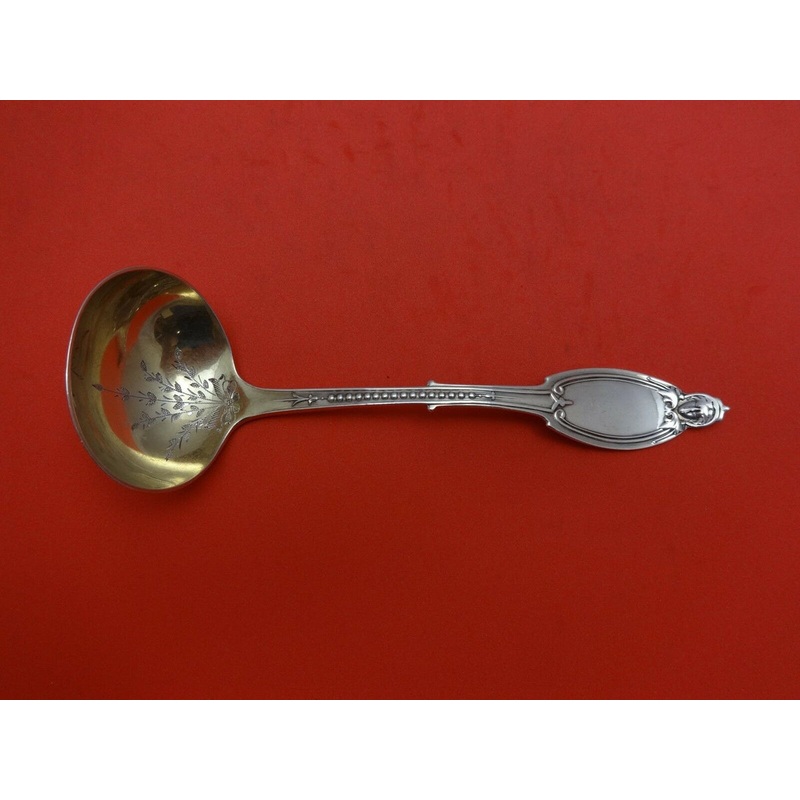 Kenilworth by Albert Coles Sterling Sauce Ladle Gold Washed Brite-Cut 6 1/4"