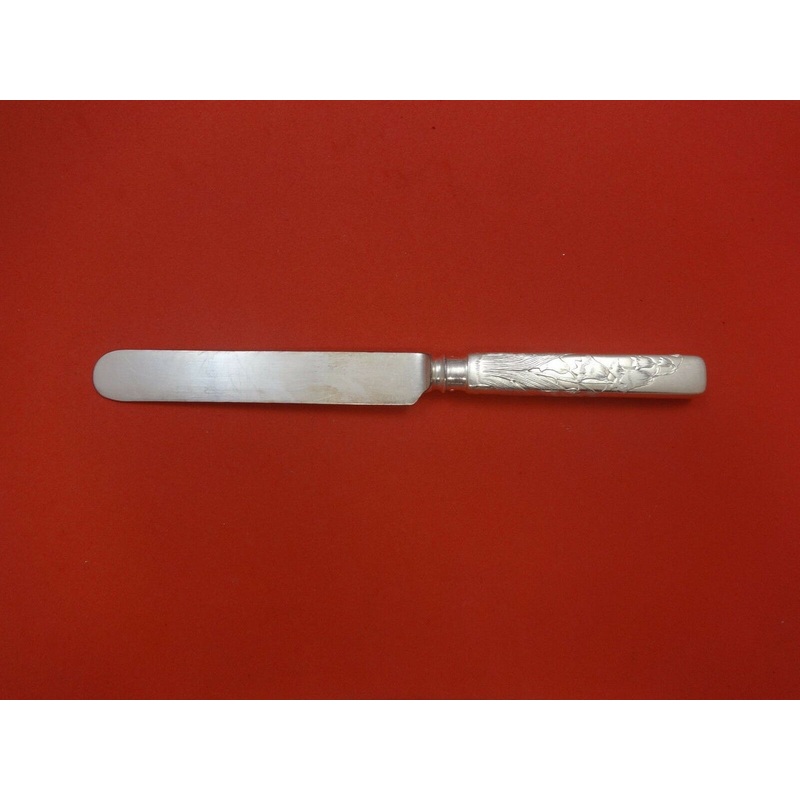 Knickerbocker Etched by Gorham Sterling Dinner Knife Blunt w/Flowers Heavy Wide