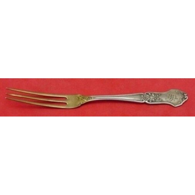 La Rochelle by International Sterling Strawberry Fork Gold Washed 5" Heirloom