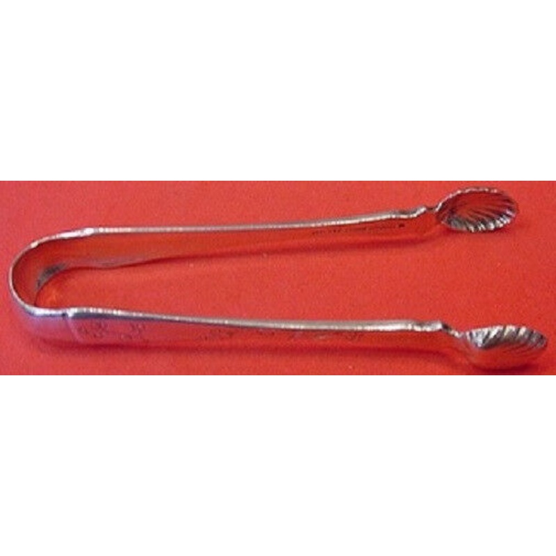 Lap Over Edge Acid Etched by Tiffany & Co. Sterling Sugar Tong Engraved Flowers
