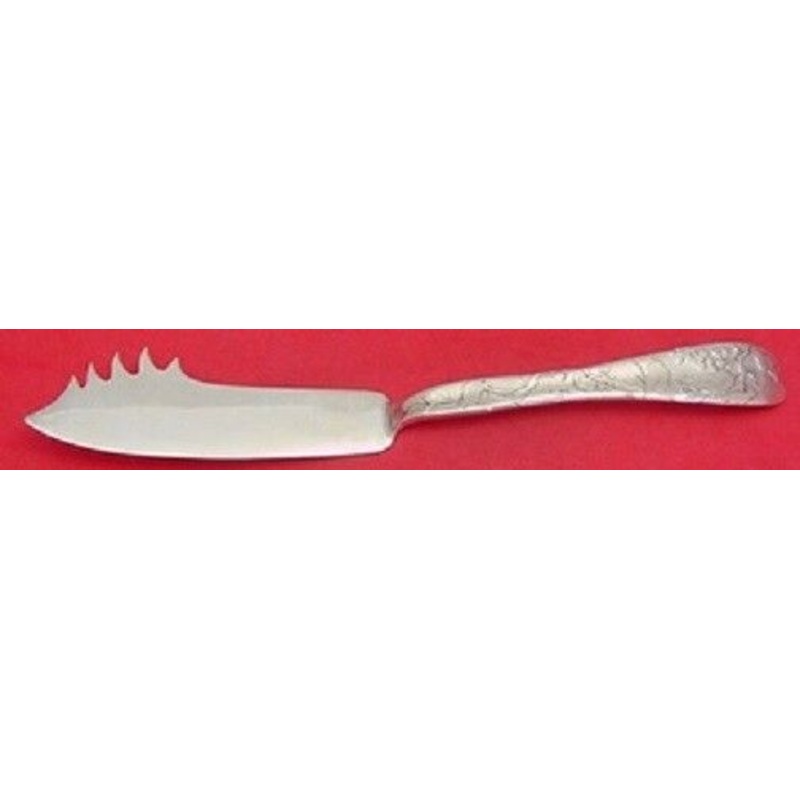 Lap Over Edge Acid Etched by Tiffany Sterling Cheese Knife w/ Pick Grapes 8 1/8"