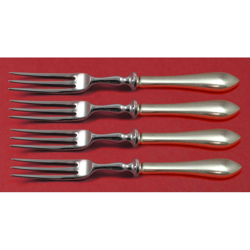 Pointed Antique Reed Barton Dominick Haff Sterling Fruit Fork Set Custom 6"