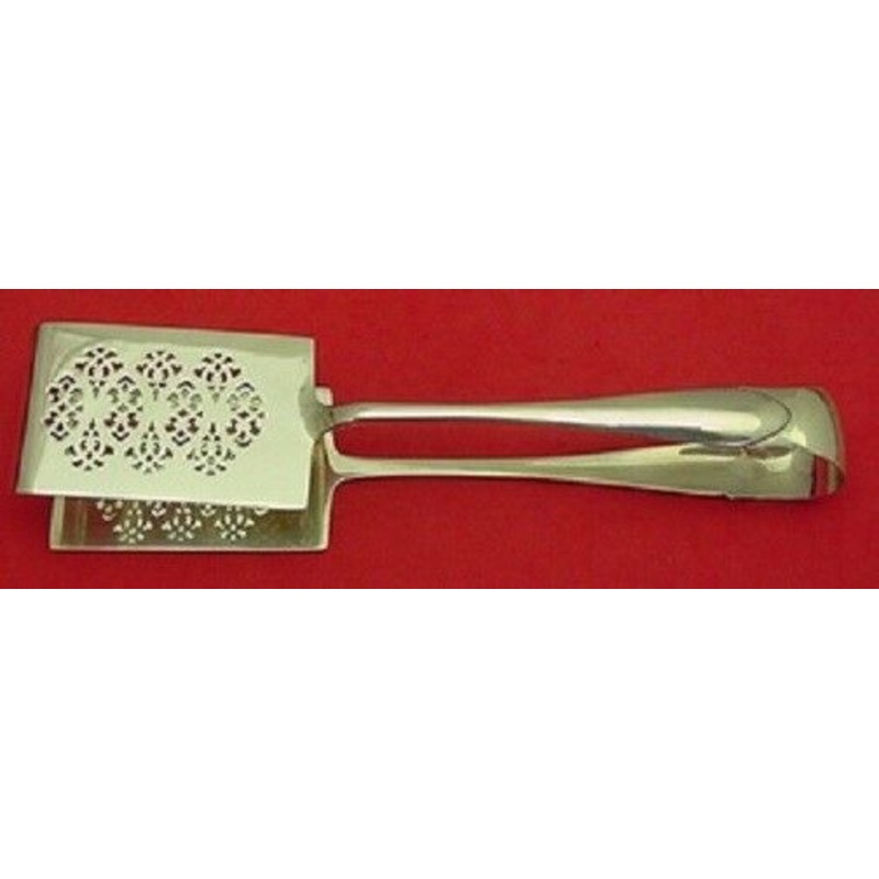 Queen Anne By Tiffany Sterling Asparagus Serving Tong Pierced 1 Side 8 1/2"