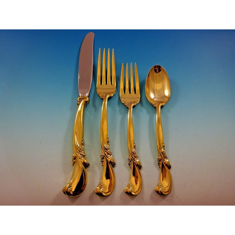 Waltz of Spring Vermeil by Wallace Sterling Regular Place Setting(s) 4pc