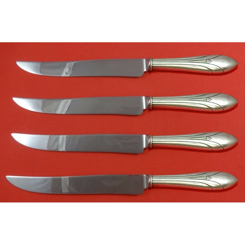 Elsinore by International Sterling Steak Knife Set 4pc Large Texas Sized Custom