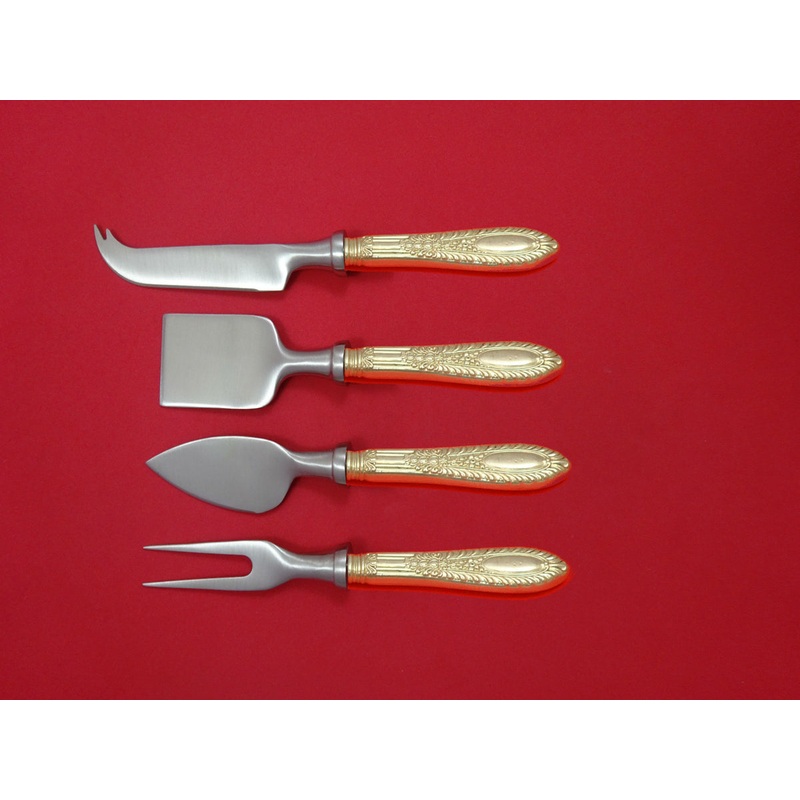Gadroonette by Manchester Sterling Cheese Serving Set 4 Piece HHWS Custom