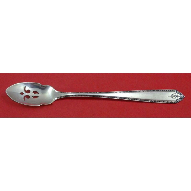 Lady Hilton by Westmorland Sterling Olive Spoon Pierced Long 7 5/8" Custom