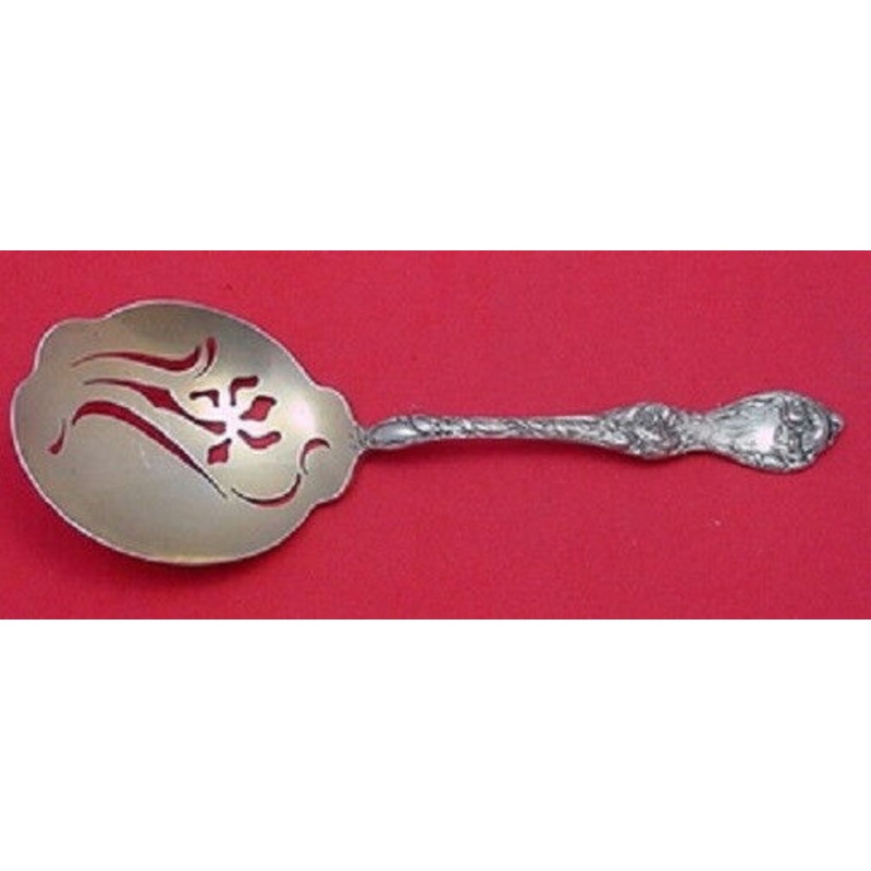 Les Cinq Fleurs by Reed & Barton Sterling Fried Oyster Server Goldwashed 7 5/8"