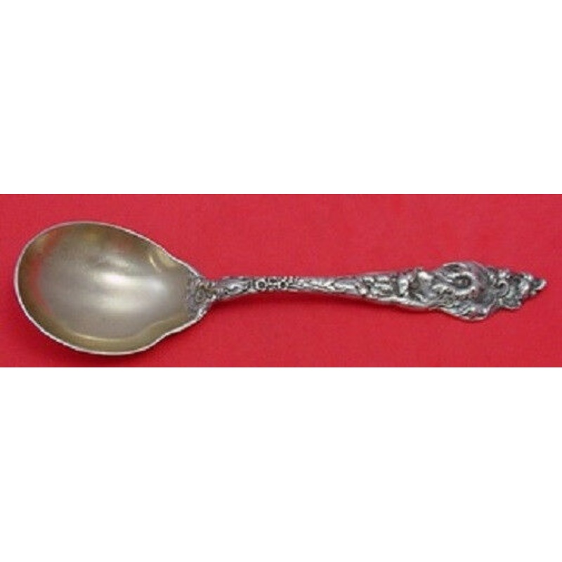 Les Six Fleurs by Reed & Barton Sterling Sugar Spoon Goldwashed