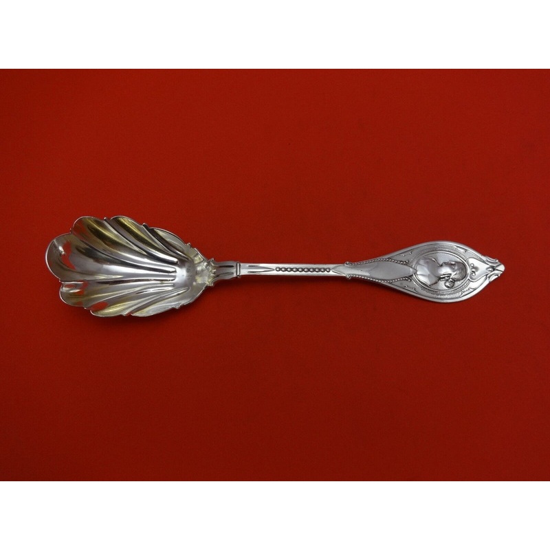 Medallion by Unknown Sterling Preserve Spoon GW Retailed by J. H. Heller & Son