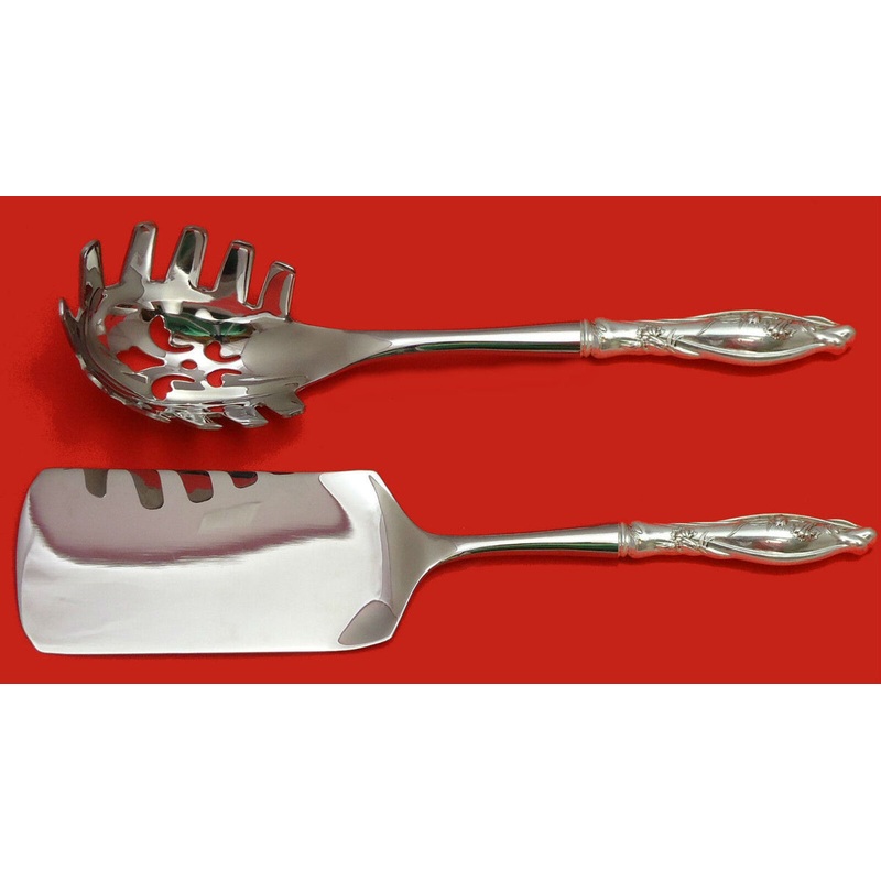 Mille Fleurs by International Sterling Italian Pasta Server Set 2pc HHWS  Custom
