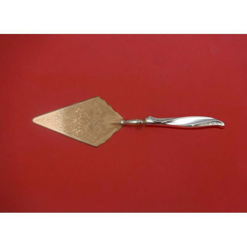 Pine Spray by International Sterling Pastry Server Fancy Vermeil HH Custom