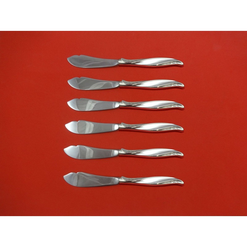 Pine Spray by International Sterling Trout Knife Set 6pc. HHWS Custom 7 1/2"
