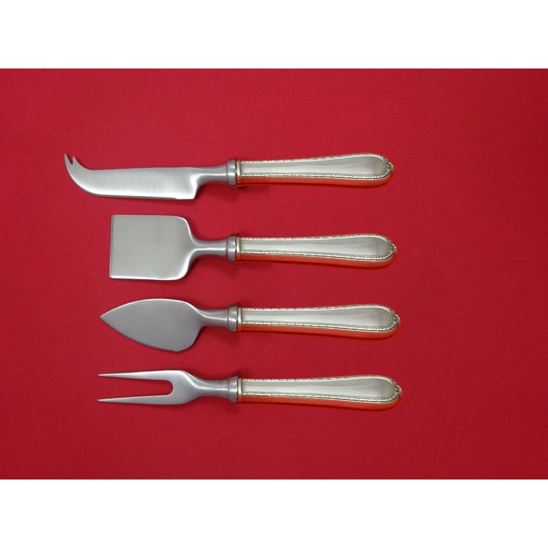 Pine Tree by International Sterling Cheese Serving Set 4 Piece HHWS Custom