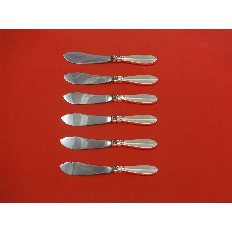 Princess Fuchsia by Frigast Sterling Trout Knife Set 6pc. HHWS Custom 7 1/2"