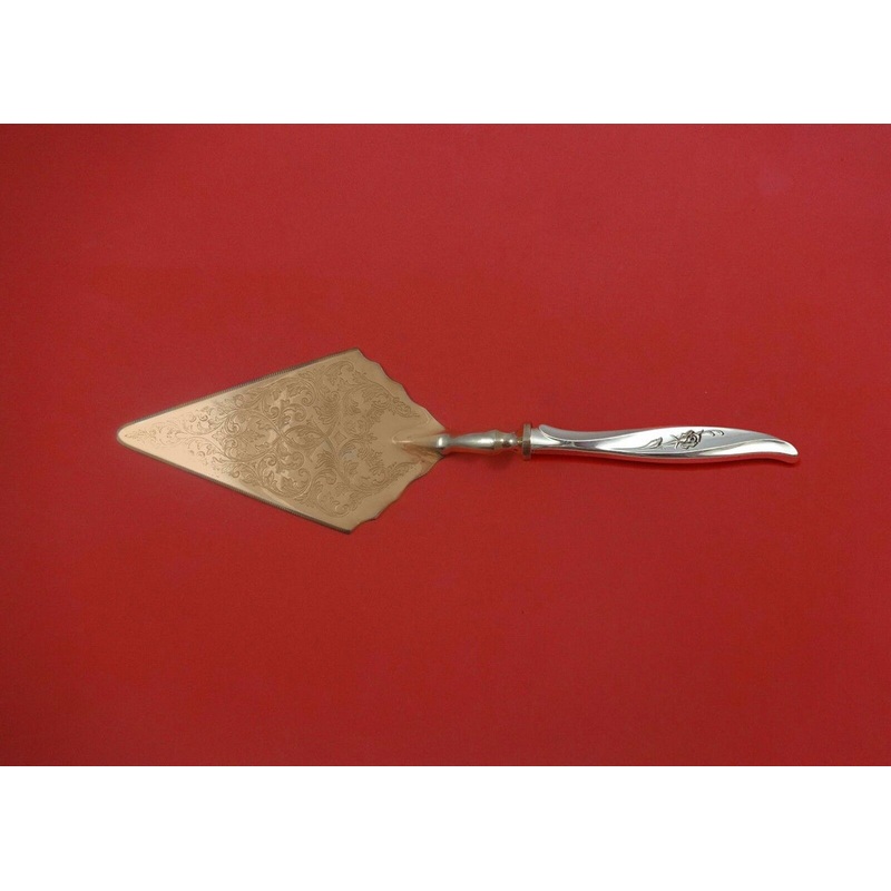 Rose Ballet by International Sterling Pastry Server Fancy Vermeil HH Custom