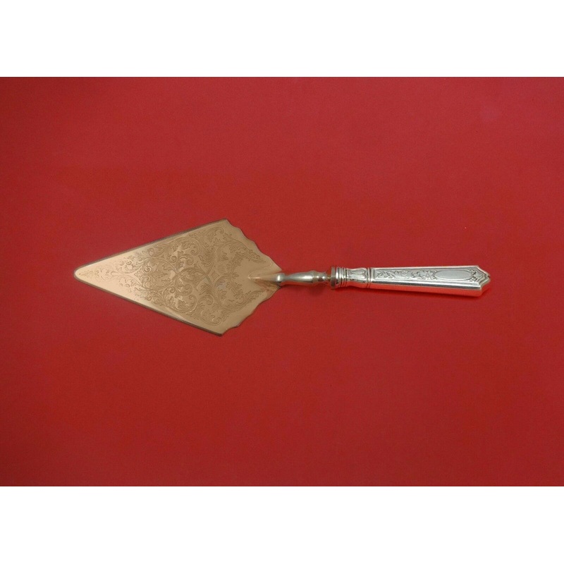 Saint Dunstan Chased by Gorham Sterling Pastry Server Fancy Vermeil HH Custom