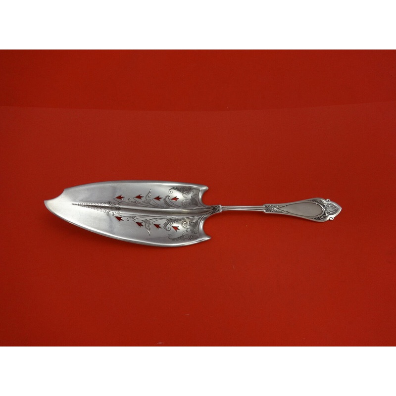 Venetian by Wood &Hughes Sterling Pastry Server Pierced w/Flower Fhas 10 3/4"