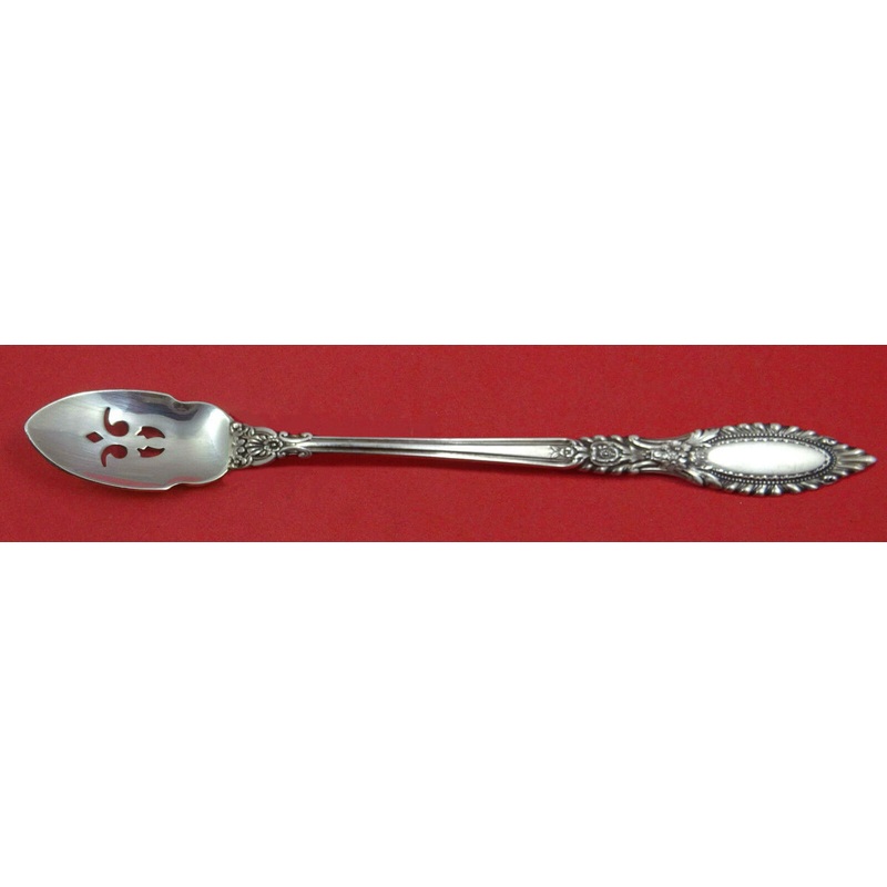 Guildhall By Reed and Barton Sterling Olive Spoon Pierced Long 7 3/8" Custom