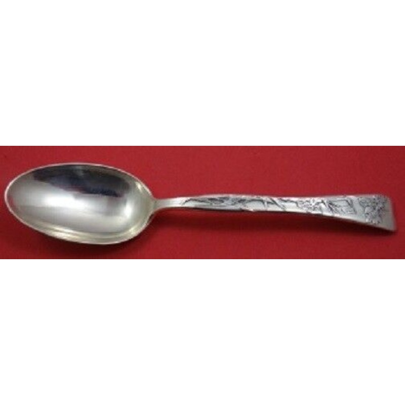 Lap Over Edge Acid Etched by Tiffany Sterling Teaspoon w/ Ragged Sailor 6"