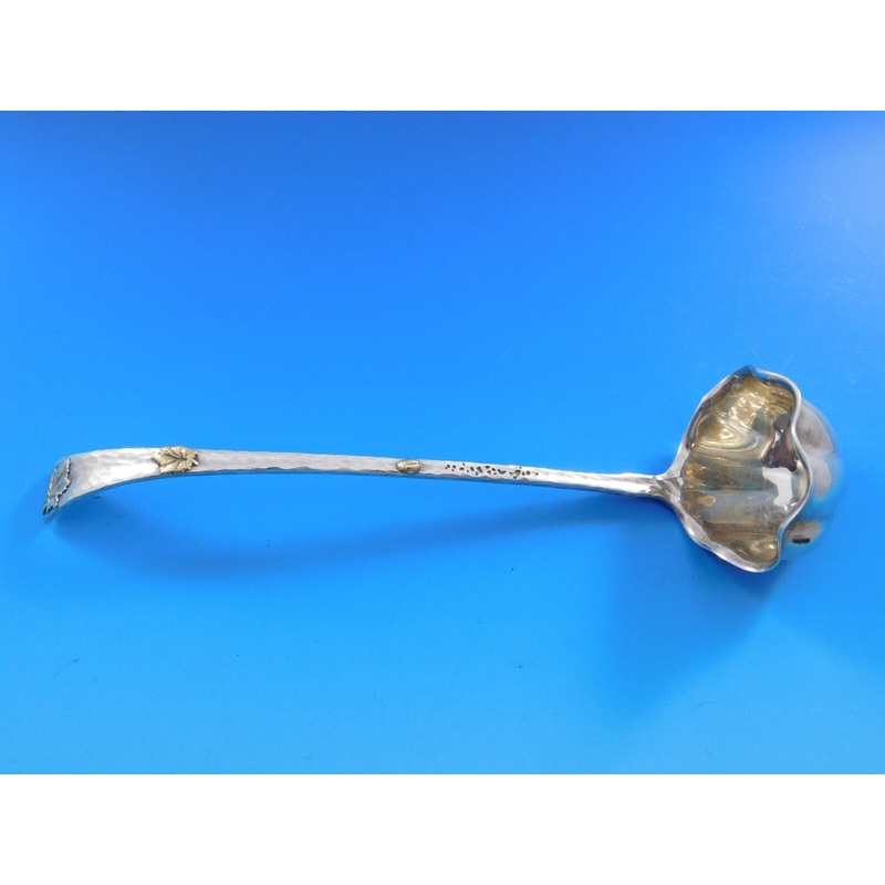 Lap Over Edge Applied by Tiffany & Co. Sterling Sauce Ladle Leaves & Bug 7 1/8"
