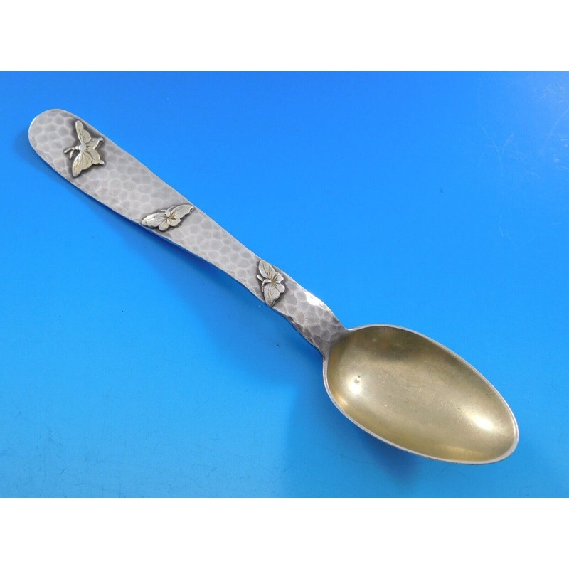 Lap Over Edge by Tiffany Sterling Place Soup Spoon GW Applied Butterflies 6 5/8"