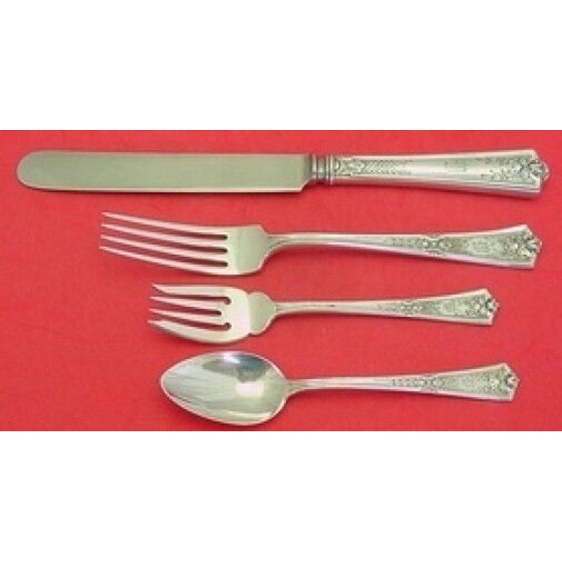 Louis XIV Chased by Dominick & Haff Sterling Dinner Size Place Setting(s) 4pc