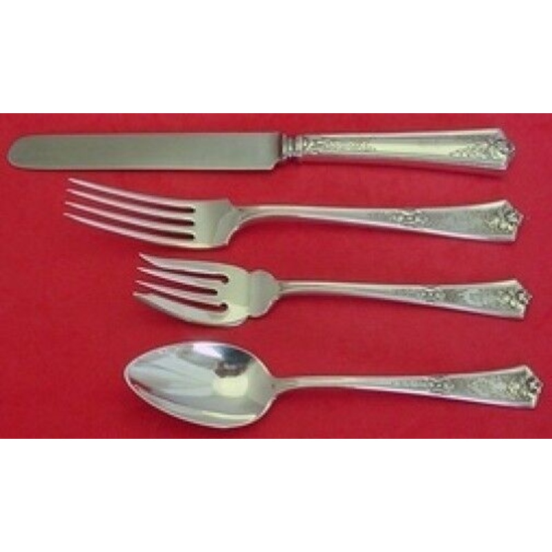 Louis XIV Chased by Dominick & Haff Sterling Regular Size Place Setting(s) 4pc