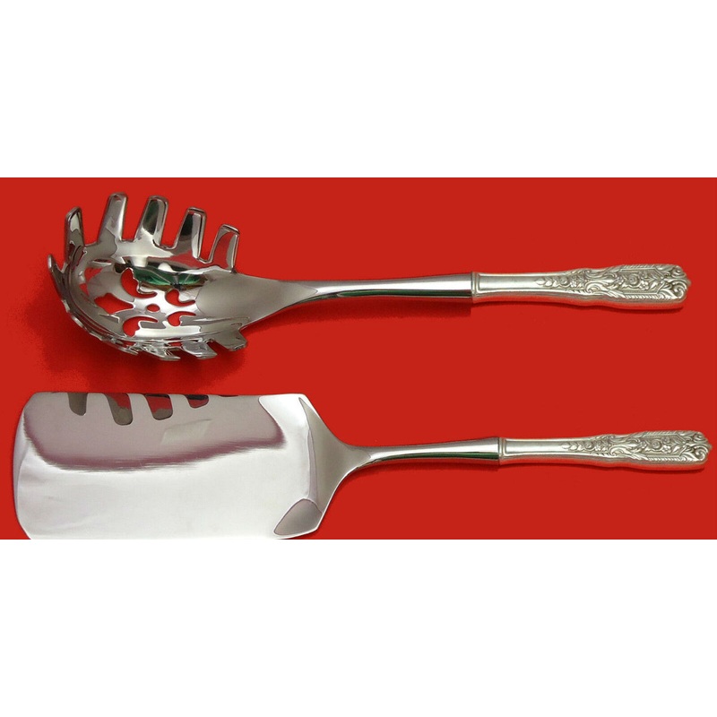 Milburn Rose by Westmorland Sterling Italian Pasta Server Set 2pc HHWS  Custom
