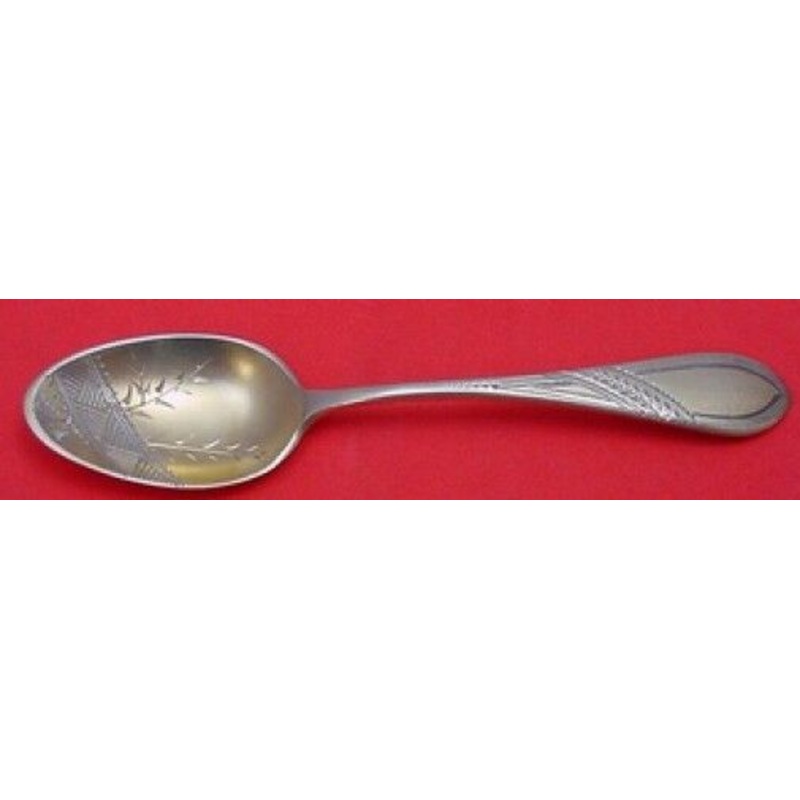 Pattern Unknown by Gorham Sterling Demitasse Spoon w/Design & Plants 4 1/4"