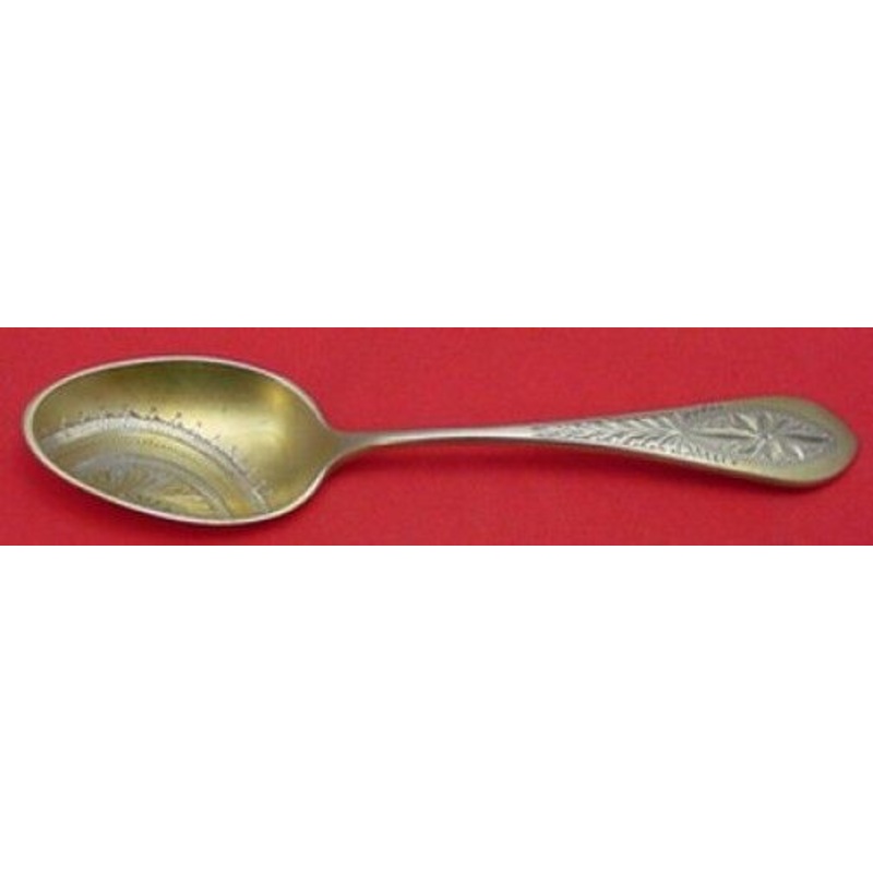 Pattern Unknown by Gorham Sterling Demitasse Spoon w/Geometric Design 4 1/4"