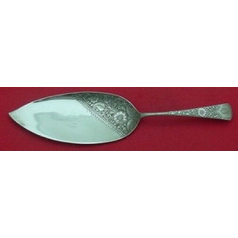 Pattern Unknown by Gorham Sterling Fish Server w/Hand Chased Flowers 11 1/2"