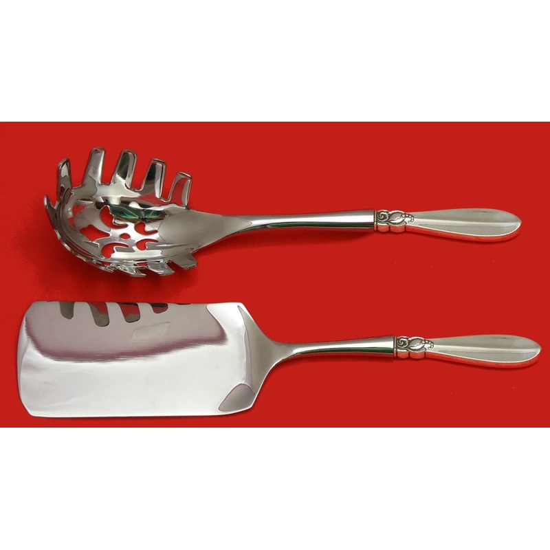 Princess Fuchsia by Frigast Sterling Italian Pasta Server Set 2pc HHWS Custom