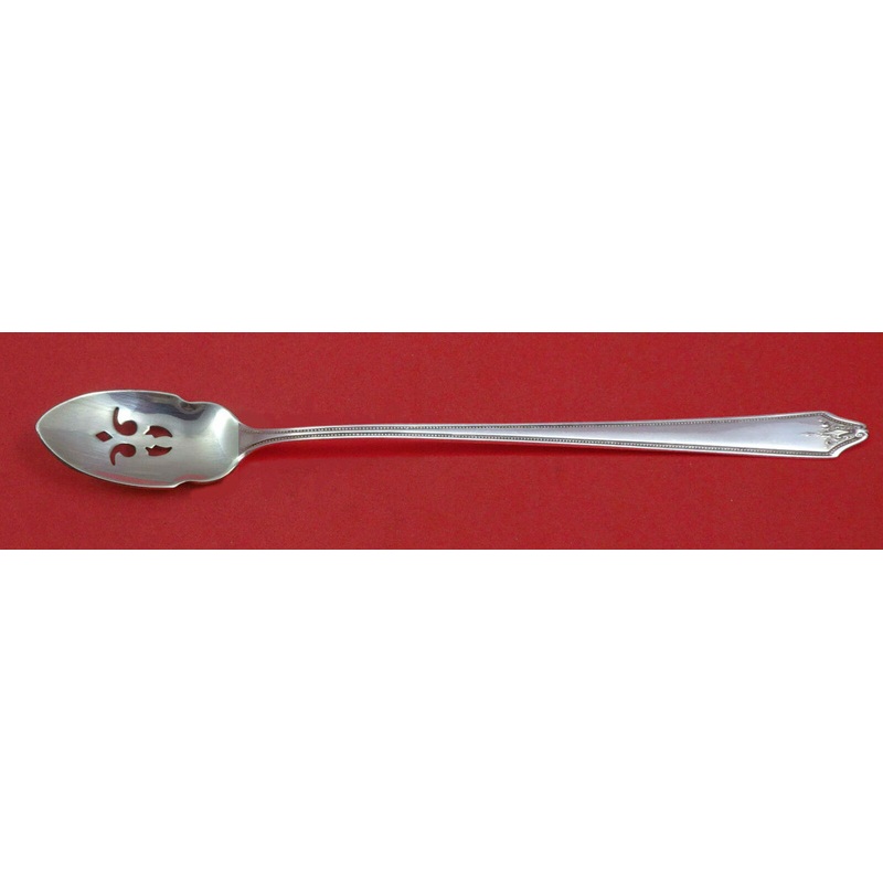 Rosalind New By International Sterling Olive Spoon Pierced Long 7 3/8" Custom
