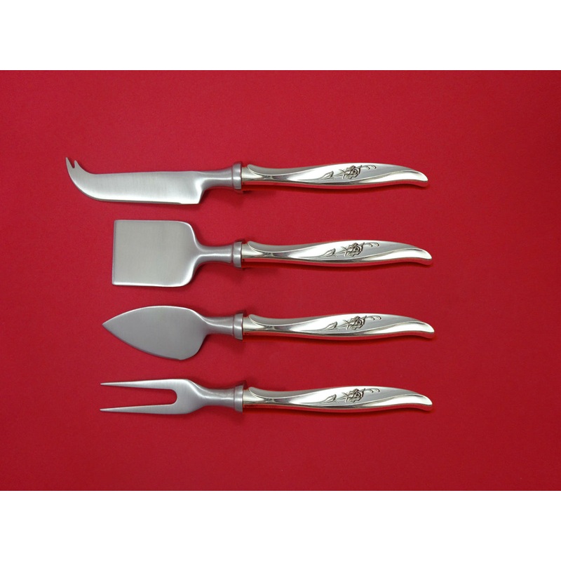 Rose Ballet by International Sterling Cheese Serving Set 4 Piece HHWS Custom