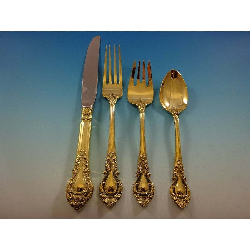 Royal Dynasty Vermeil By Kirk-Stieff Sterling Regular Size Place Setting(s) 4pc