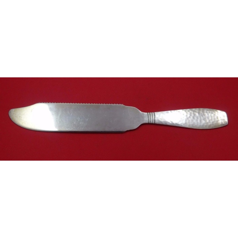 Swedish Modern by Allan Adler Sterling Cake Knife AS FH Heavily Hammered 10 1/2"